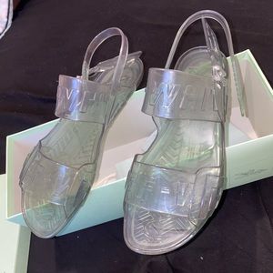 Off White Mint Green Jelly Sandals